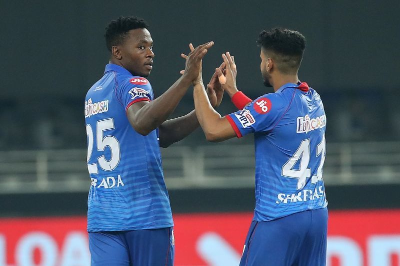 Rabada (left) bowled DC to a Super Over win over KXIP in IPL 2020. (Image Courtesy: IPLT20.com)