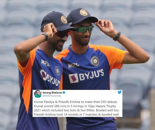 Krunal Pandya and Prasidh Krishna make their India debut