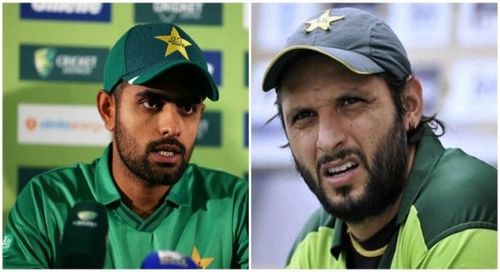 Babar Azam (left) and Shahid Afridi (right)