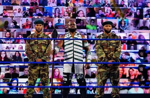 Apollo Crews with his Nigerian elite guards