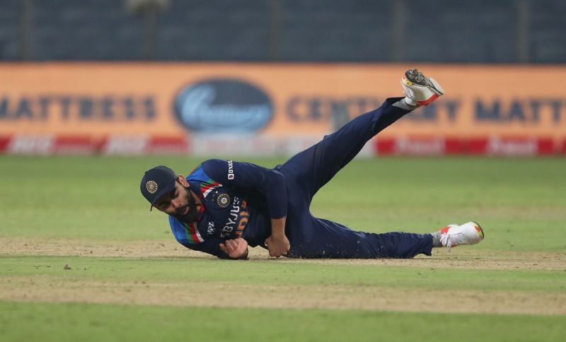 Virat Kohli takes a brilliant catch.