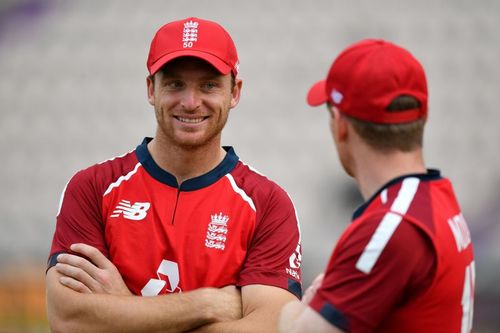 Jos Buttler (L) and Eoin Morgan