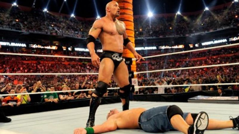 The Rock and John Cena faced off an a match billed as &quot;once in a lifetime&quot; at WrestleMania 28