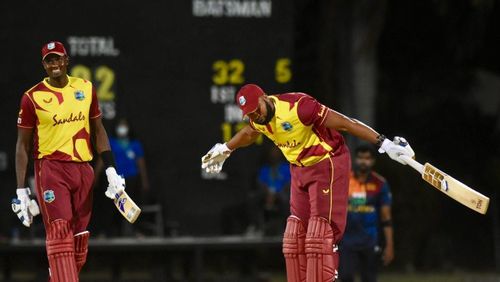 Kieron Pollard celebrates after the world record (Photo: ICC)