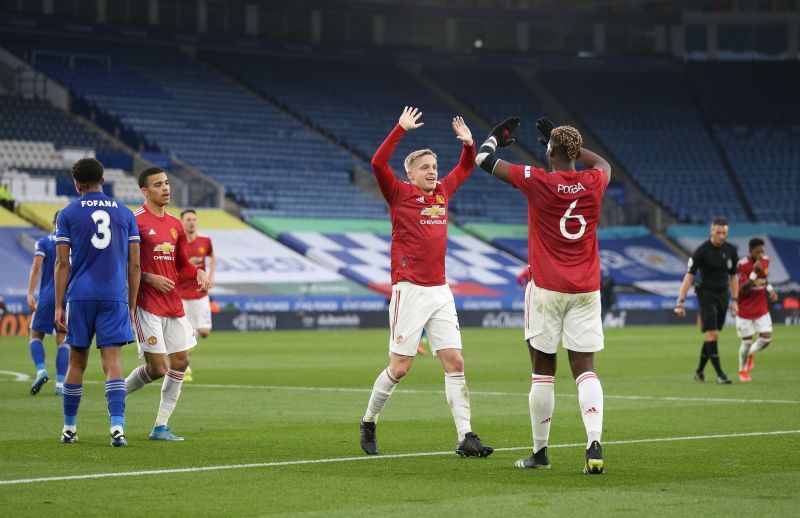 Donny van de Beek and Paul Pogba were handed starts in a much-changed Manchester United United lineup.