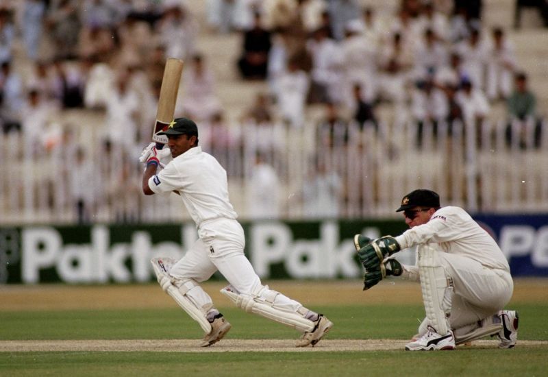 Saeed Anwar, here seen batting against Australia, scored his career best 188*