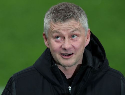 Manchester United manager Ole Gunnar Solskjaer looks on during the Europa League tie against AC Milan