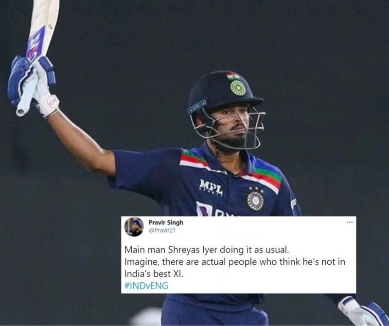 Twitterati hails Shreyas Iyer after a fine innings