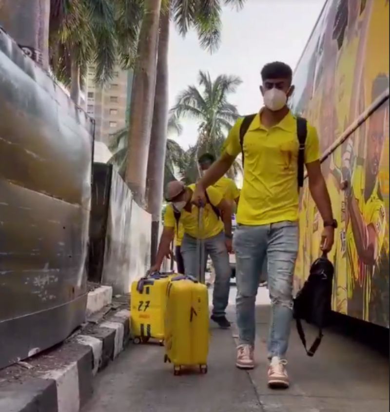Chennai Super Kings have arrived in Mumbai. Pic:CSK Insta story