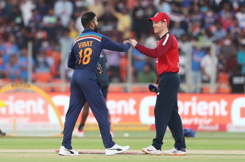 Virat Kohli (L) &amp; Eoin Morgan