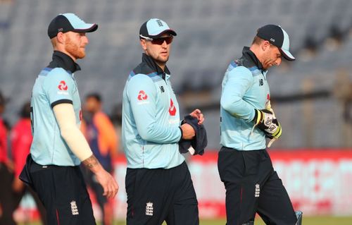 Ben Stokes, Liam Livingstone and Jos Buttler (from left to right)