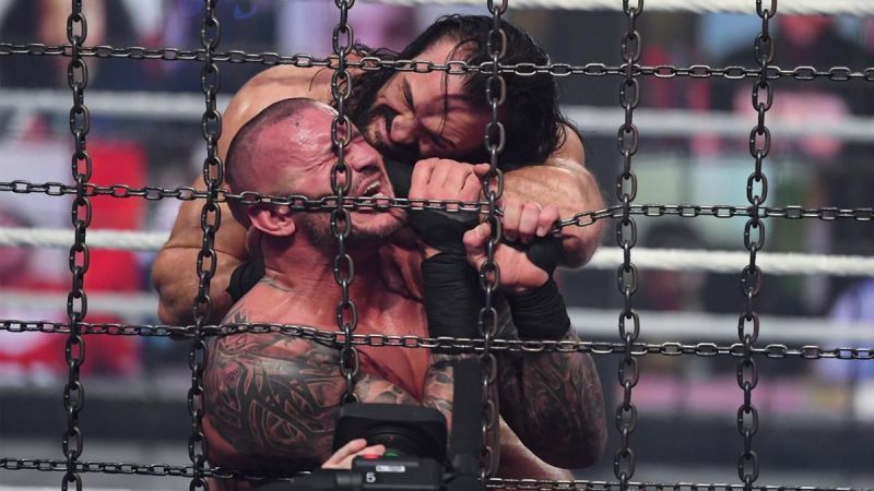 Randy Orton and Drew McIntyre competed for the WWE Championship inside the Elimination Chamber