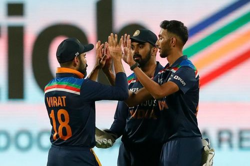 Prasidh Krishna (R) picked up a wicket on debut for India