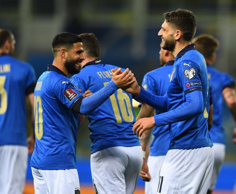 Domenico Berardi scored Italy's opening goal.