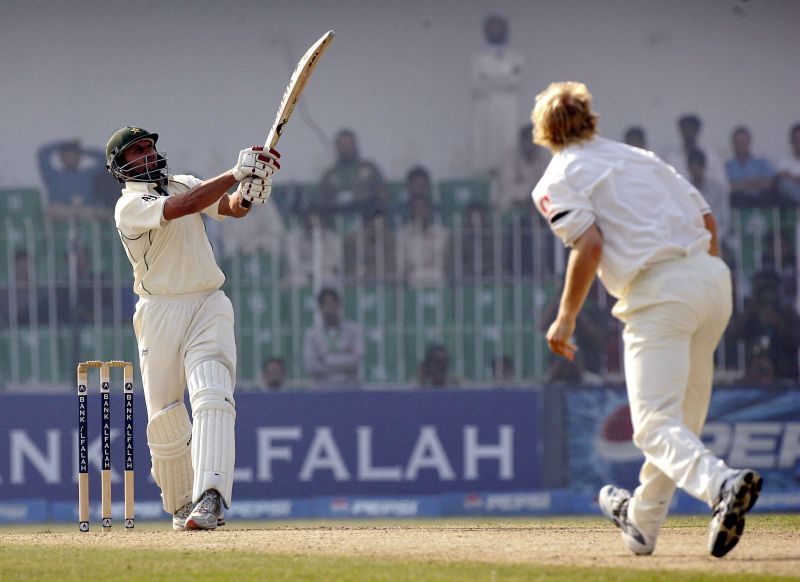 Power-Play: Shahid Afridi hits a six off Matthew Hoggard earlier that season