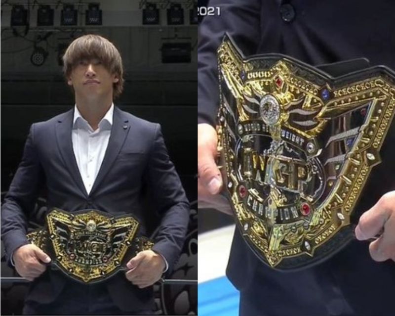 Kota Ibushi with the new IWGP World Heavyweight Championship