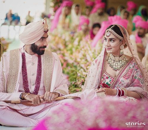 Jasprit Bumrah and Sanjana Ganesan