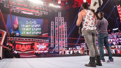 Shane McMahon displayed Braun's 'report card' on the Titantron.