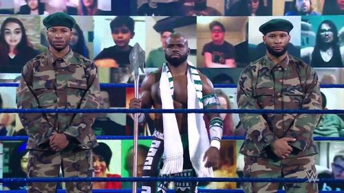 Apollo Crews with his Nigerian elite guards