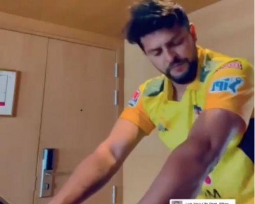 Suresh Raina and other CSK players train in their hotel rooms | Image: CSK Instagram