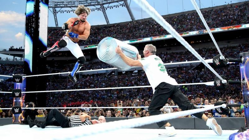 AJ Styles and Shane McMahon opened WWE WrestleMania 33 in 2017
