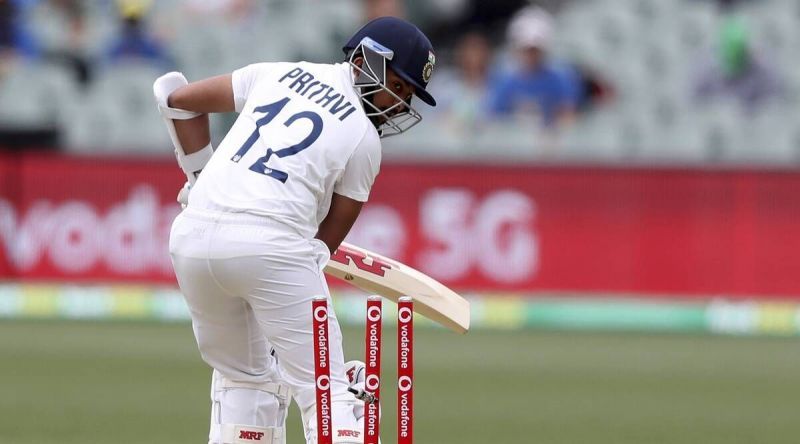 Prithvi Shaw registered scores of 0 and 4 against Australia.