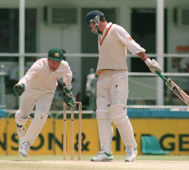 Ian Healy in action versus England in Ashes 1994