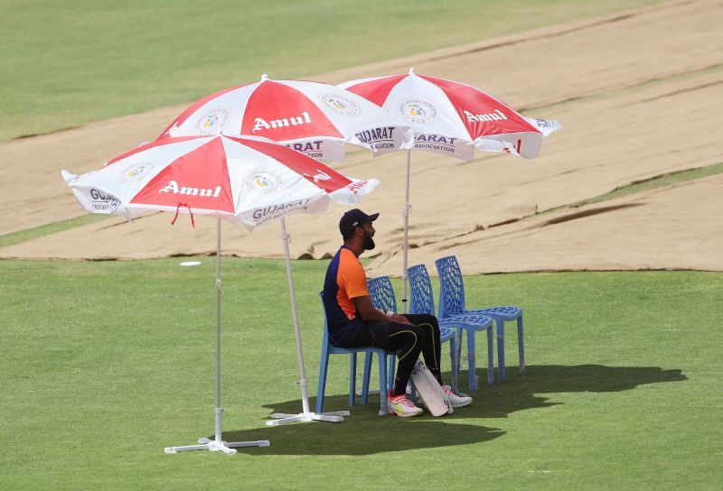 KL Rahul at a net session