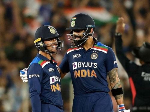 Virat Kohli(R) and Ishan Kishan shared a brilliant 94-run stand on Sunday. (PC: Twitter)