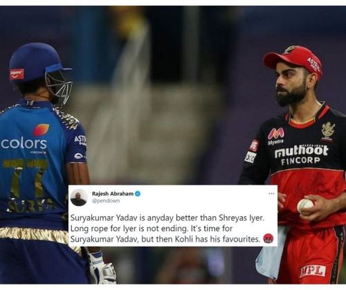 Fans on Twitter erupt as Virat Kohli leaves out Suryakumar Yadav