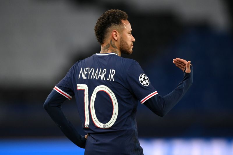 Paris Saint-Germain&#039;s Neymar in action against Bayern Munich in the Champions League Quarter Final