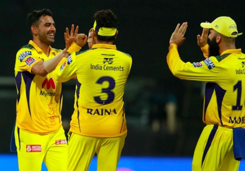 Deepak Chahar celebrates the wicket of Shubman Gill