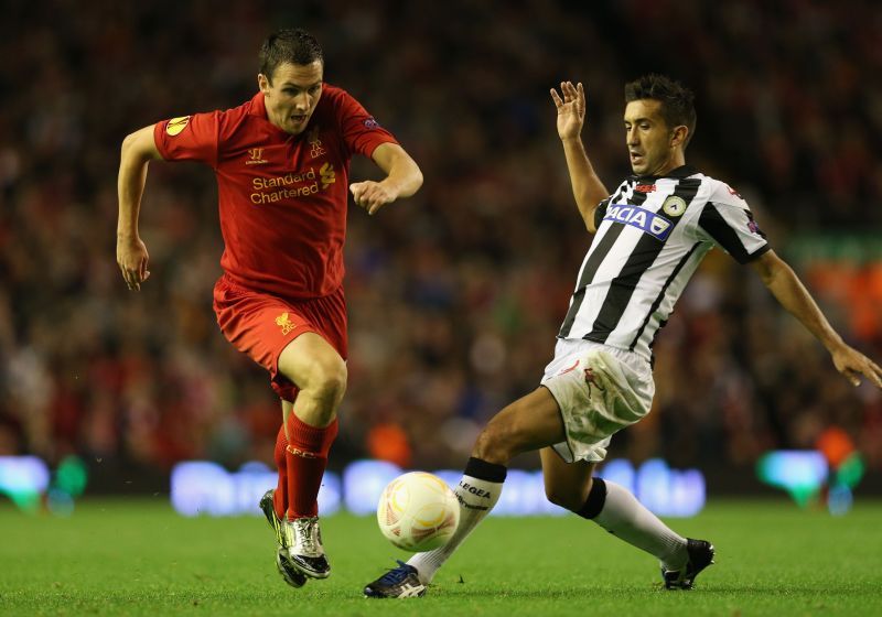 Giampiero Pinzi (R) spent much of his playing career with Udinese