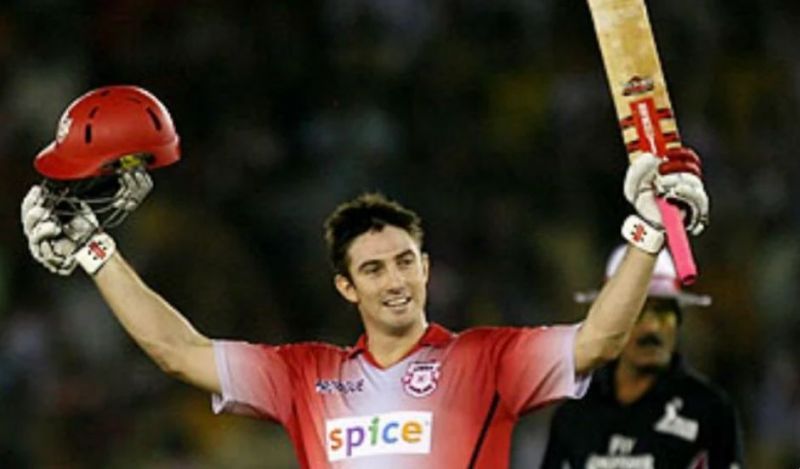 Shaun Marsh celebrates his hundred against Rajasthan Royals.