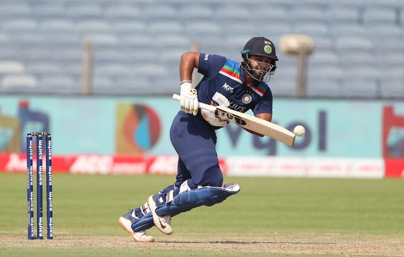 Rishabh Pant in action for the Indian team.
