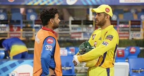 Delhi Capitals' newly appointed captain Rishabh Pant with MS Dhoni (Image Credits - BCCI)