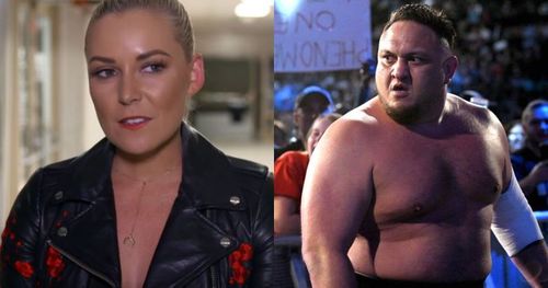 Renee Paquette and Samoa Joe.