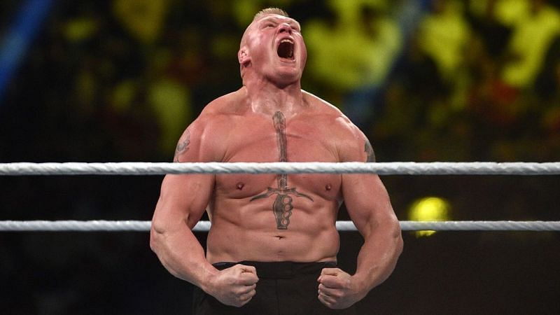 WWE में हो चुका है ब्रॉक लैसनर और कर्ट एंगल का मैच