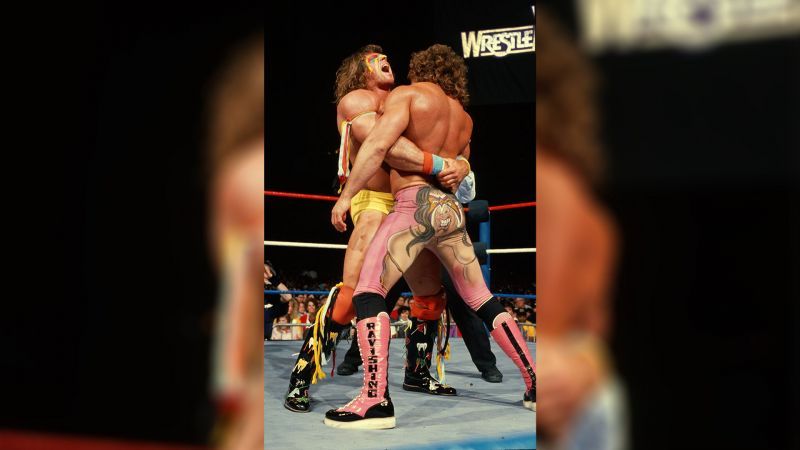 The Ultimate Warrior squared off against "Ravishing" Rick Rude at WrestleMania V (Credit = WWE Network)