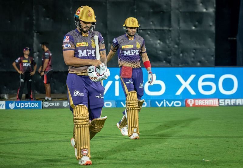 KKR's openers Nitish Rana(L) and Shubman Gill.