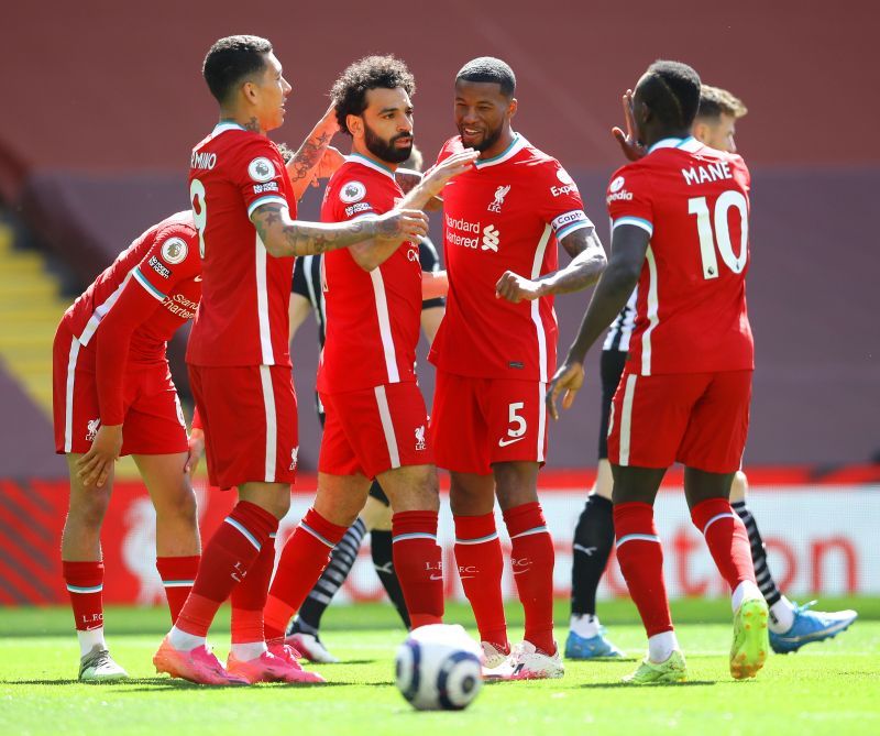 Mohamed Salah scored Liverpool&#039;s opening goal against Newcastle United.