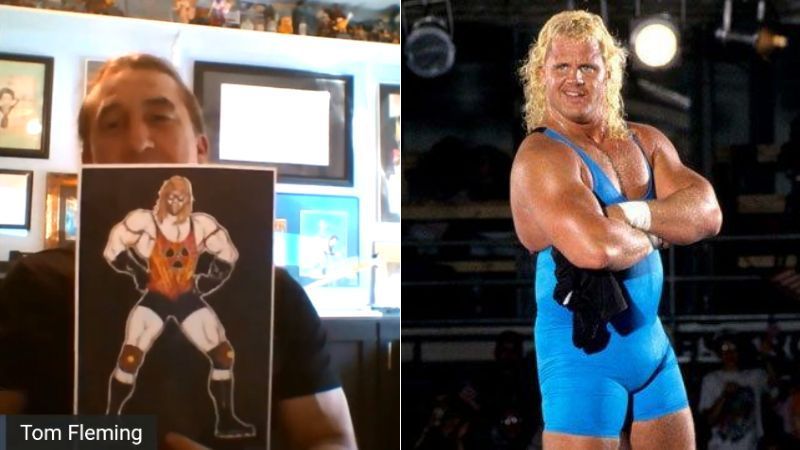 Adam Bomb's singlet design (left); Mr. Perfect's singlet (right)