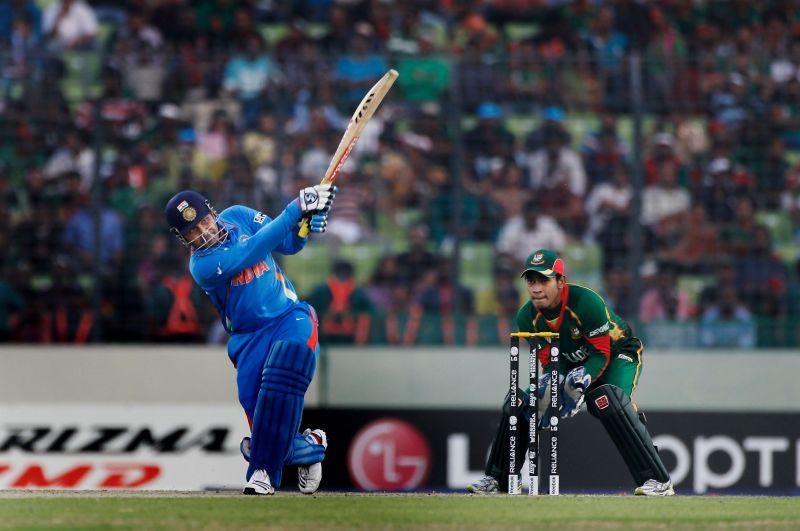 Virender Sehwag was in the mood in the 2011 World Cup opener against Bangladesh