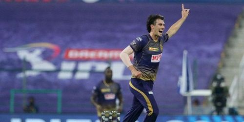 Pat Cummins in action for KKR