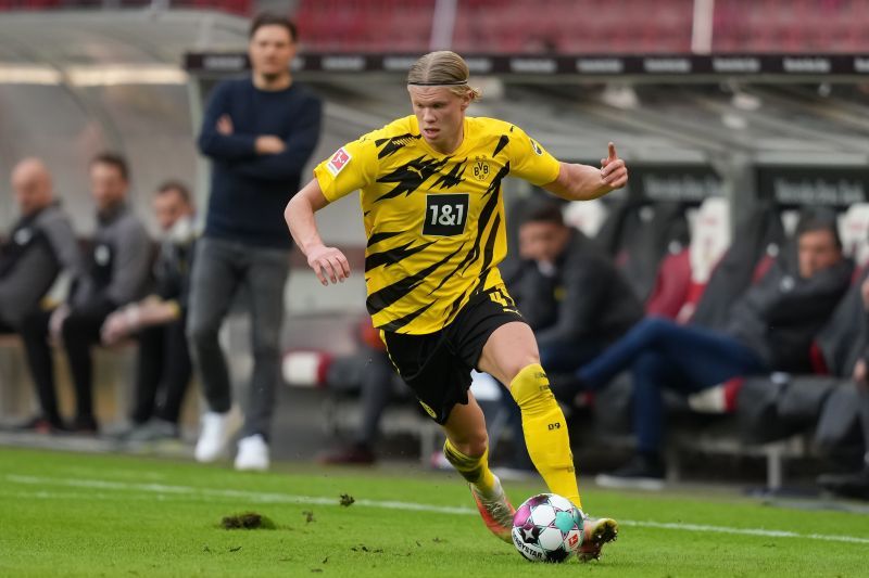 Haaland in action for Borussia Dortmund