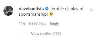 Batista&#039;s reaction to Triple H ripping out his nose ring at WrestleMania 35