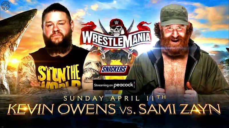 Kevin Owens vs. Sami Zayn is set for WrestleMania (Credit: WWE)