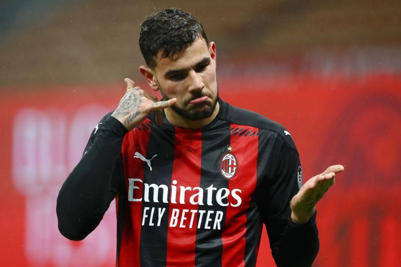 Theo Hernandez celebrates an AC Milan goal