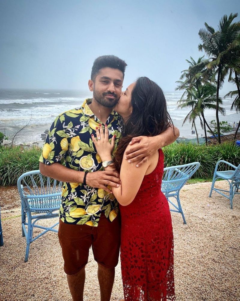 Sanaya Tankariwala with Karun Nair