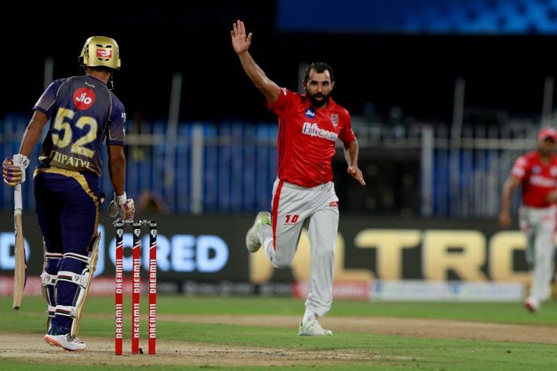 Shami celebrating the wicket of Rahul Tripathi (Credits : BCCI)